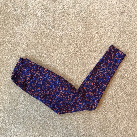 LuLaRoe leggings blue orange one size - Picture 3 of 11